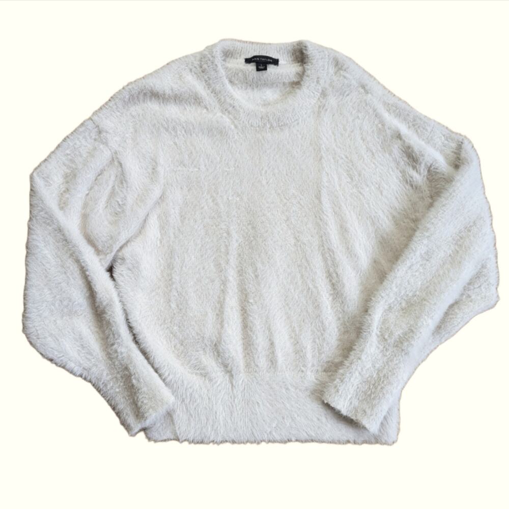 Ann Taylor Eyelash Knit Dolman Cropped Warm Soft Cozy Winter Sweater